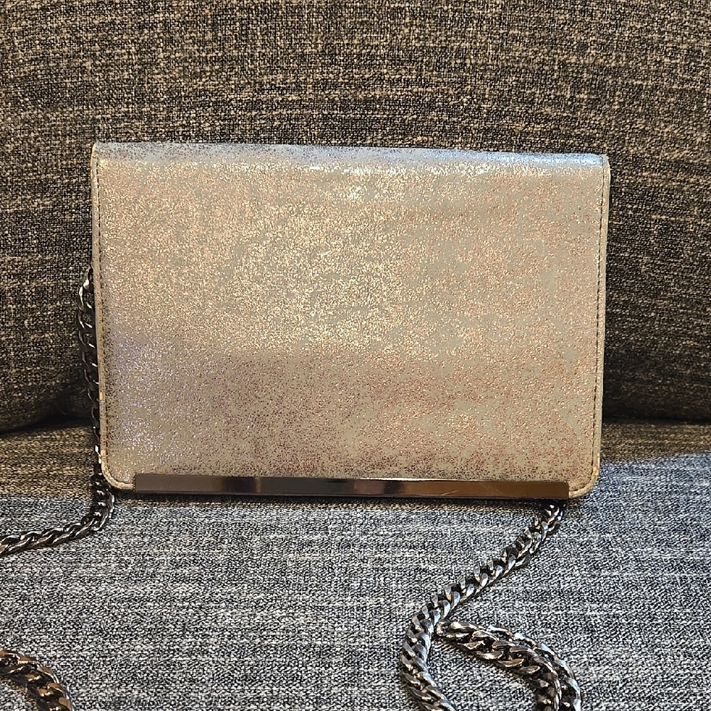 Silver Chain Clutch